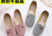 21春秋新款女鞋老北京布鞋中老年妈妈鞋一脚蹬牛筋底单鞋软底休闲