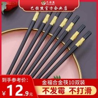家用筷子合金筷子防霉耐温厨房非实木防滑快子10双装高档酒店餐具